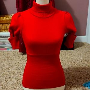 Short sleeve sweater  . Size small , red